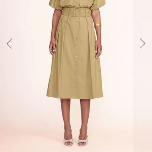 NWT staud Kingsley Khaki belted skirt 00